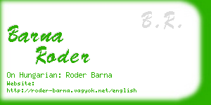 barna roder business card